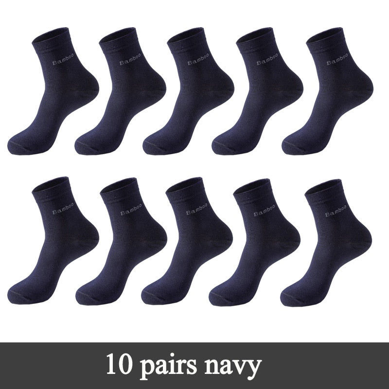 10 Pairs / Lot Bamboo Fiber Socks Men