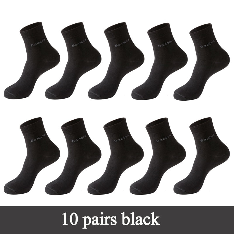 10 Pairs / Lot Bamboo Fiber Socks Men