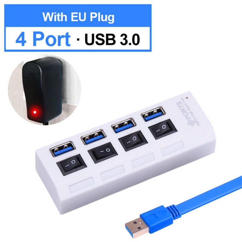 USB 3.0 HUB Multi 4 7 USB Port Splitter
