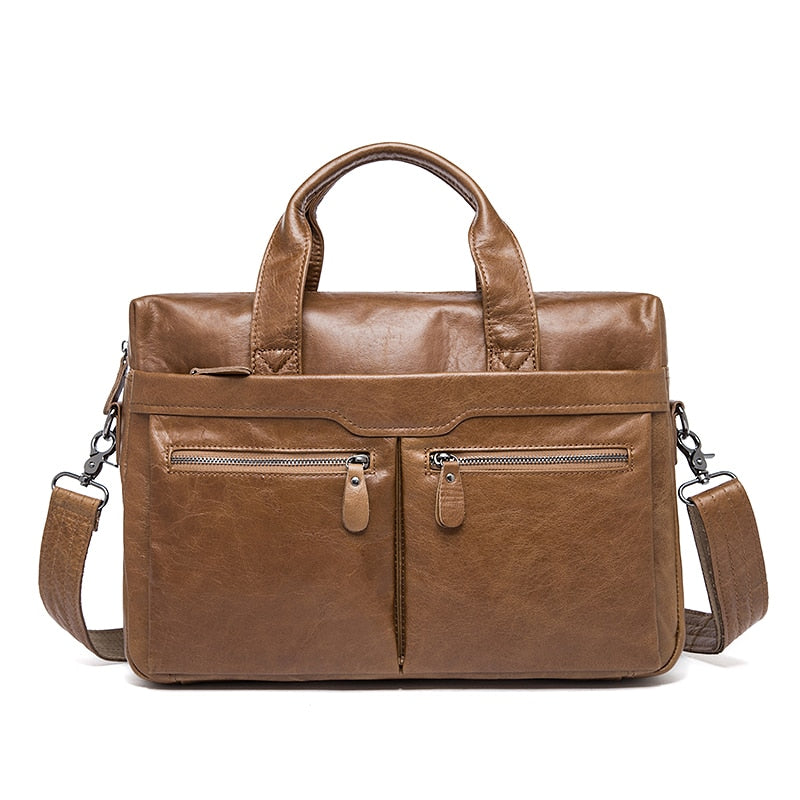 WESTAL genuine leather bag for men&#39;s briefcase