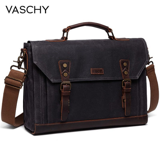 VASCHY Canvas Messenger Bag for Men