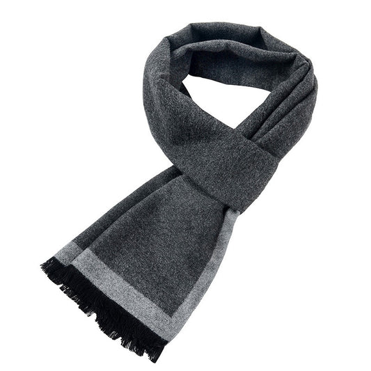 Winter Men's gift Gray Striped Scarves