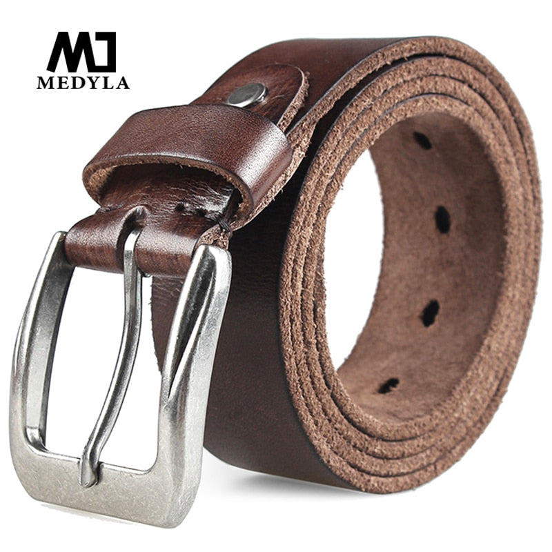MEDYLA Men Top Layer Leather  Casual High Quality Belt