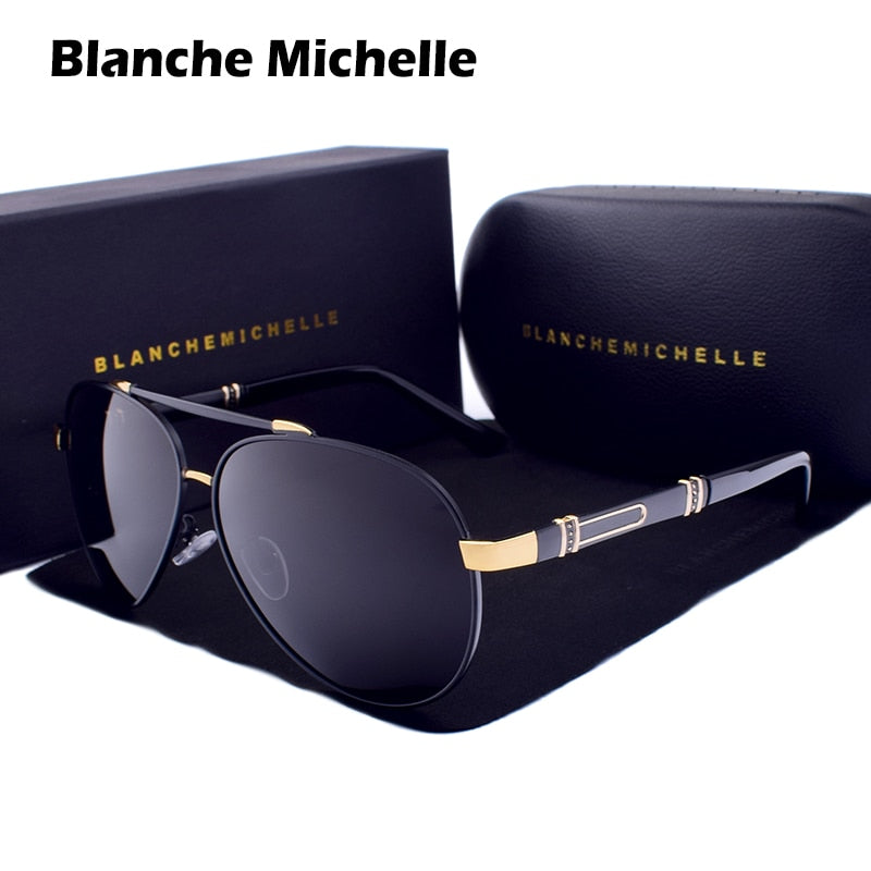 Blanche Michelle Pilot Polarized Sunglasses Men