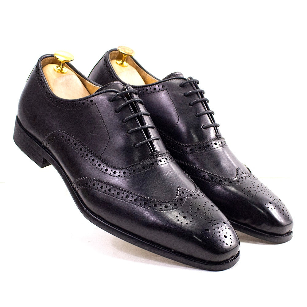 Handmade Men&#39;s Wingtip Oxford Shoes