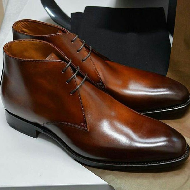 Business Handmade Pu Leather Shoes for Men